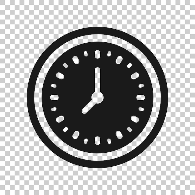 Icono de reloj en estilo plano Ver ilustración vectorial sobre fondo blanco aislado Concepto de negocio del temporizador