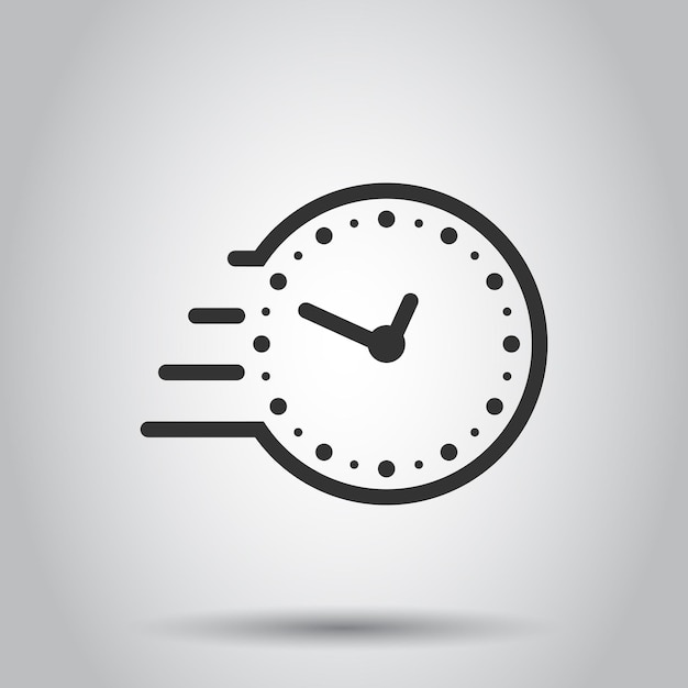 Icono de reloj en estilo plano Ver ilustración vectorial sobre fondo blanco aislado Concepto de negocio del temporizador