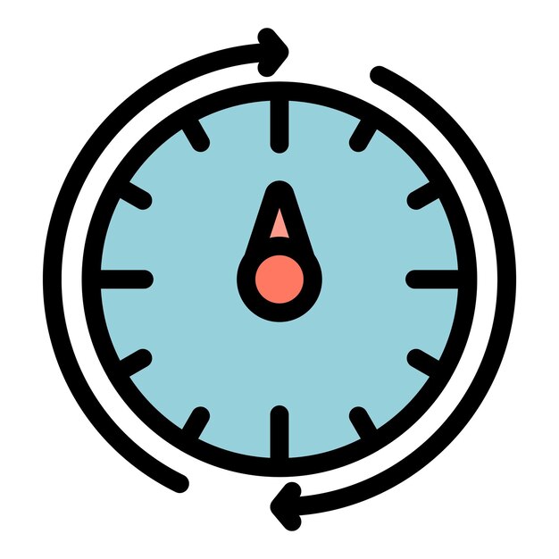 Icono de reloj de fitness Contorno de reloj de fitness vector icono color plano aislado