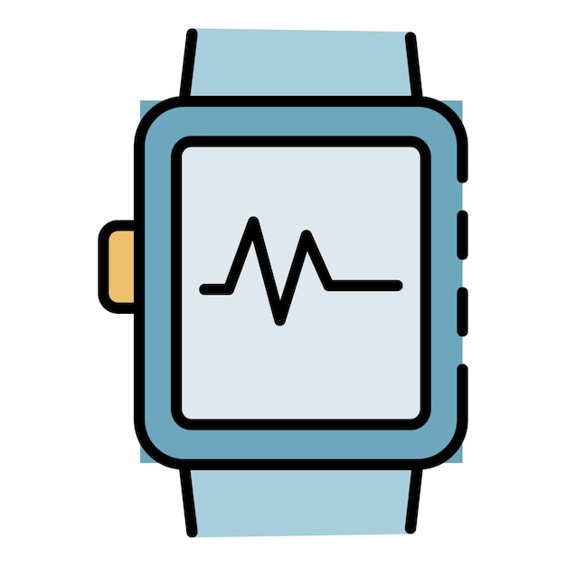 Icono de reloj inteligente Contorno icono de vector de reloj inteligente color plano aislado