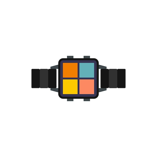 Icono de reloj inteligente en estilo plano aislado sobre fondo blanco Ilustración de vector de símbolo de gadget