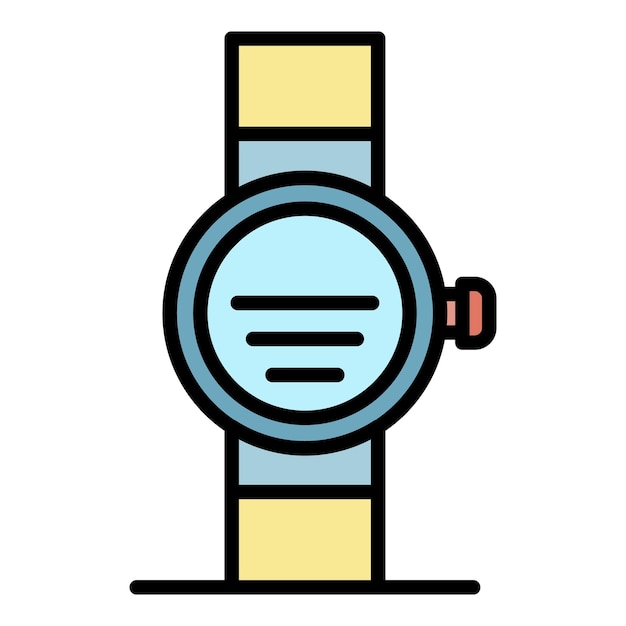 El icono del reloj inteligente GPS Contorno del icono vectorial del reloj móvil GPS Color plano aislado