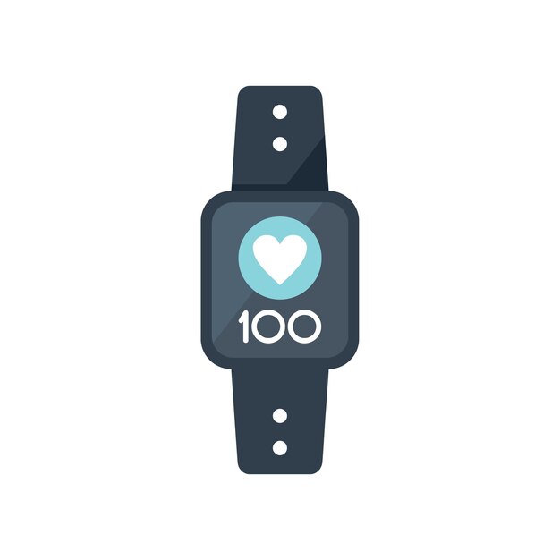 Icono de reloj inteligente de vector plano reloj inteligente pantalla de reloj digital aislada