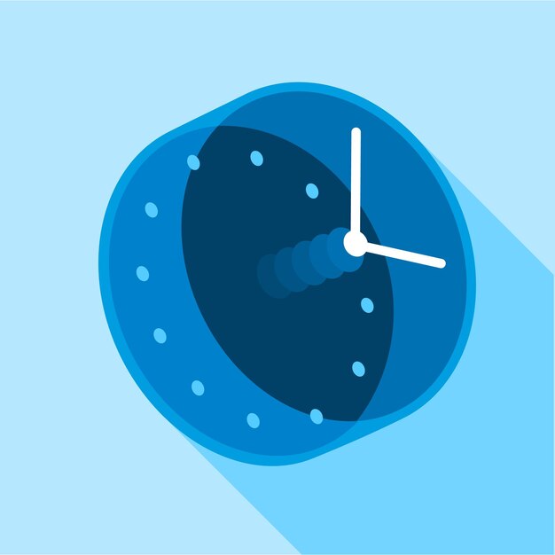 Icono de reloj moderno azul Ilustración plana del icono vectorial de reloj azul moderno para la web