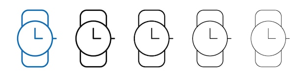 Icono de reloj de muñeca Logotipo vectorial de esquema para la aplicación web