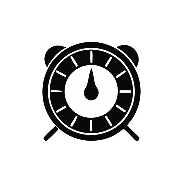 icono de reloj negro y blanco vector aislado fondo blanco