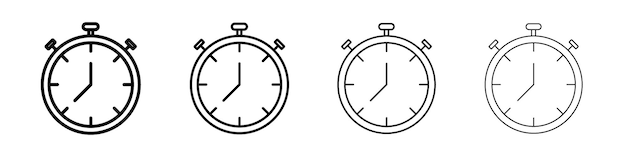 Ícono de reloj de parada Signo de ilustración plana