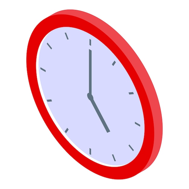 Vector icono de reloj de pared de educación inclusiva isométrico de icono de vector de reloj de pared de educación inclusiva para diseño web aislado sobre fondo blanco