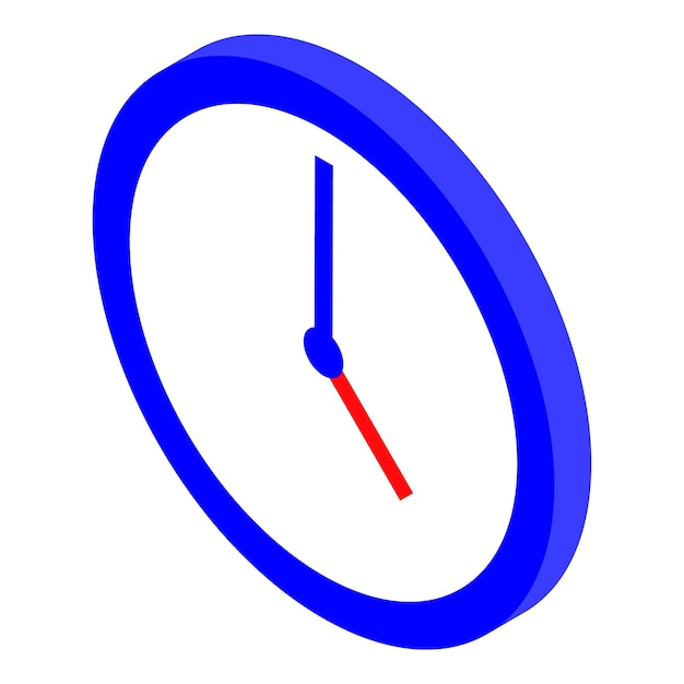 Icono de reloj de pared del hospital Isométrico del icono de vector de reloj de pared del hospital para diseño web aislado sobre fondo blanco