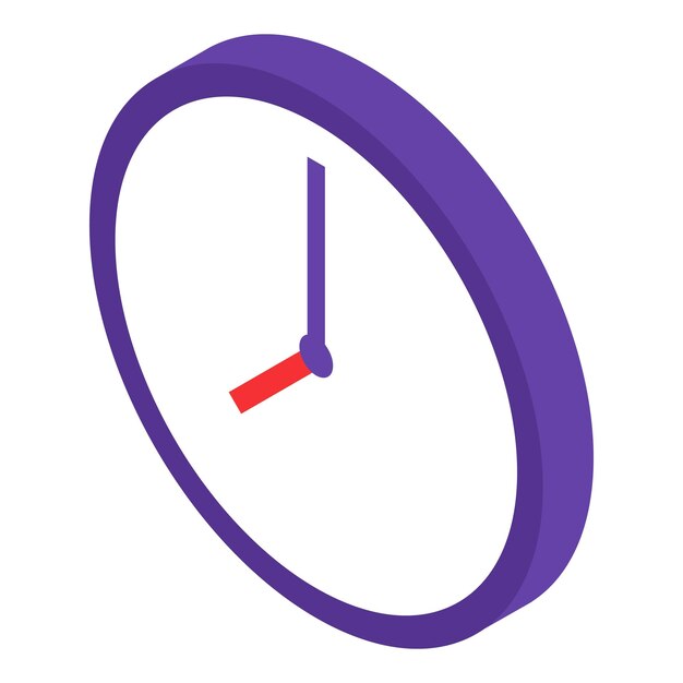 Icono de reloj de pared Isométrico del icono de vector de reloj de pared para diseño web aislado sobre fondo blanco