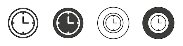 Icono de reloj de pared logotipo vectorial de contorno sencillo