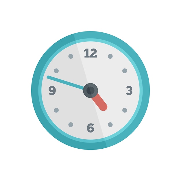 Icono de reloj de pared de oficina Ilustración plana del icono de vector de reloj de pared de oficina para diseño web
