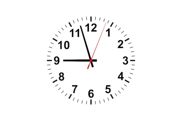 Icono de reloj de pared de oficina de vector de reloj aislado sobre fondo blanco Plantilla de diseño de elementos