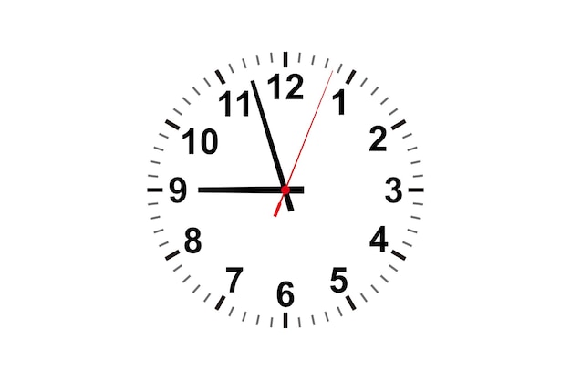 Vector icono de reloj de pared de oficina de vector de reloj aislado sobre fondo blanco plantilla de diseño de elementos