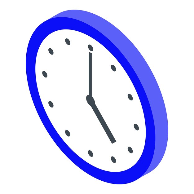 Icono de reloj de pared psicólogo Isométrico de icono de vector de reloj de pared psicólogo para diseño web aislado sobre fondo blanco