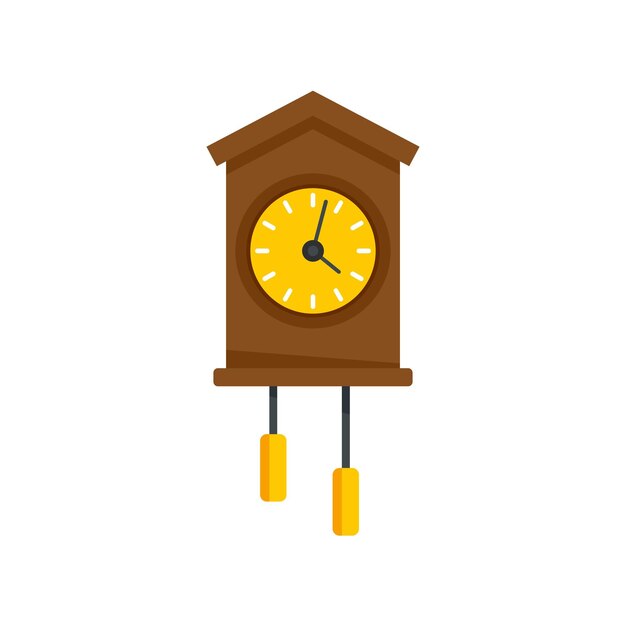 Vector icono de reloj de pared suizo ilustración plana del icono de vector de reloj de pared suizo aislado sobre fondo blanco