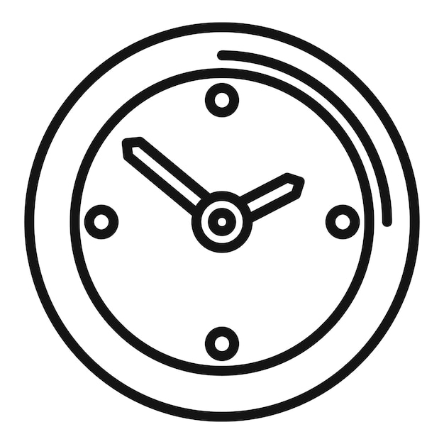 Icono de reloj de pared vector de contorno botón Web Datos de interfaz