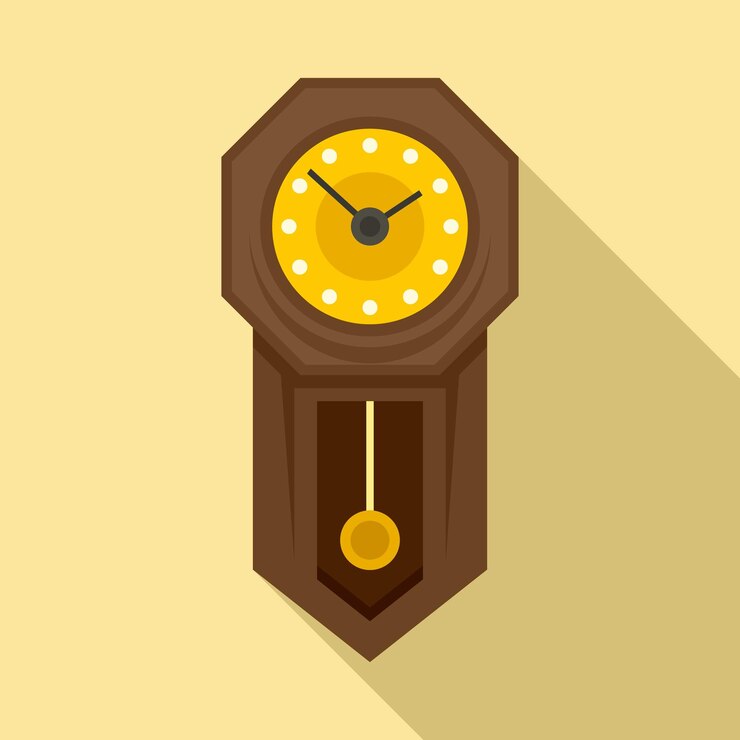 Vector icono de reloj de péndulo antiguo ilustración plana del icono de vector de reloj de péndulo antiguo para diseño web