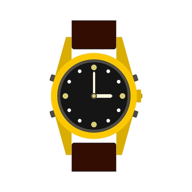 Icono de reloj de pulsera en estilo plano aislado sobre fondo blanco Símbolo de tiempo