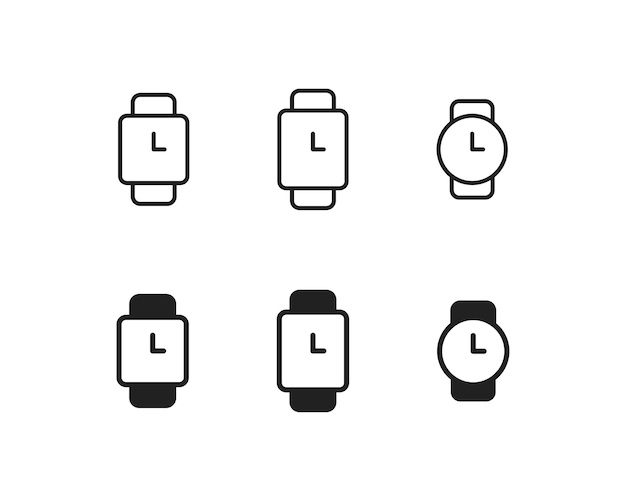 Icono de reloj de pulsera ilustración de reloj de pulsera Diseño de logotipo de tiempo de concepto de mano de reloj en vector plano