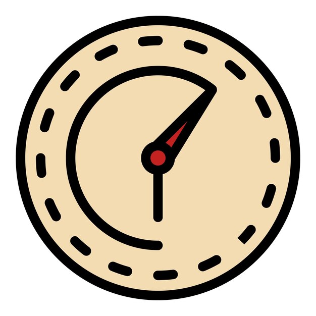 Icono de reloj redondo contorno de reloj rotundo icono vectorial color plano aislado