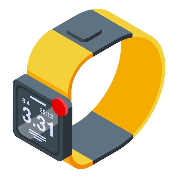 Icono de reloj de seguimiento vector isométrico Corredor de salud Ejecutar en forma