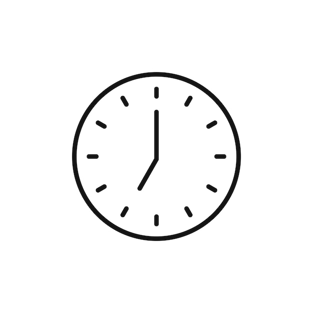 El icono del reloj siete establece el símbolo vectorial de las 7 de la mañana y el signo de la hora de las 7 p.m. en estilo negro lleno y delineado.