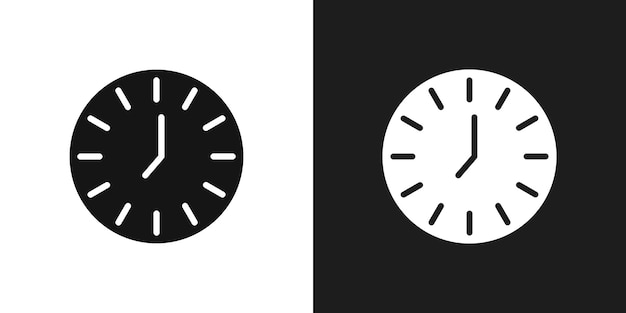 El icono del reloj siete establece el vector del logotipo