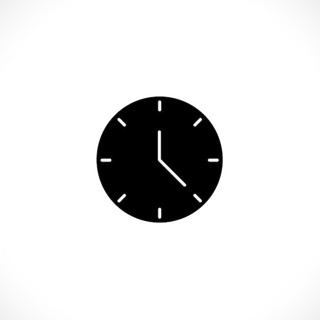 Ícono de reloj Símbolo de tiempo de reloj de estilo plano