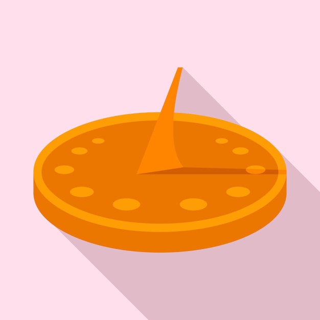 Icono de reloj de sol marrón Ilustración plana del icono de vector de reloj de sol marrón para diseño web
