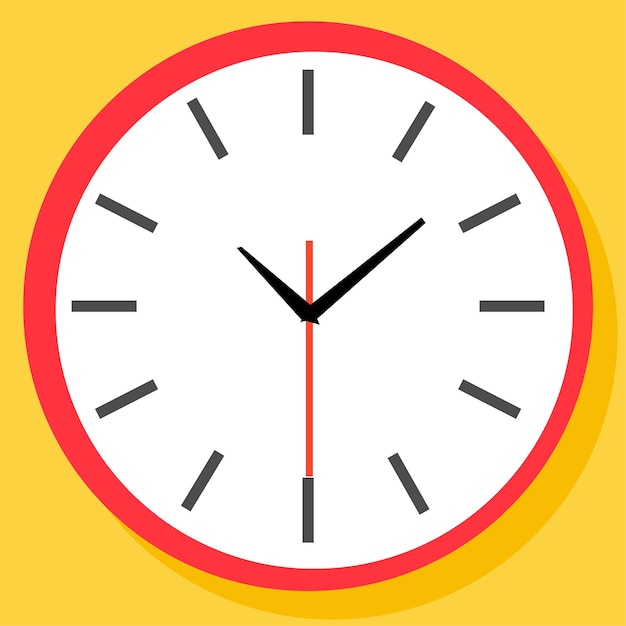 Icono de reloj en temporizador de estilo plano en fondo de color Elemento de diseño vectorial