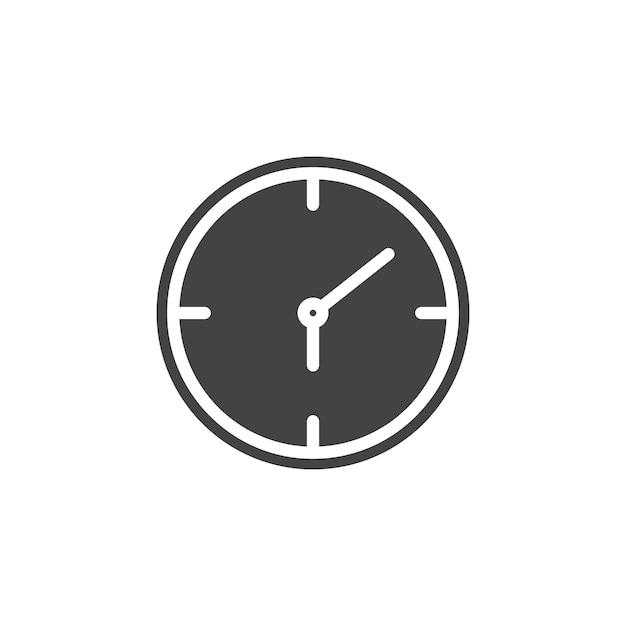 Ícono de reloj de tiempo Marca de símbolo en estilo llenado