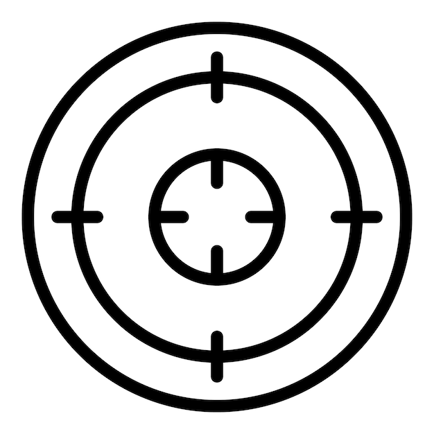Icono de remarketing de destino Icono de vector de remarketing de destino de esquema para diseño web aislado sobre fondo blanco