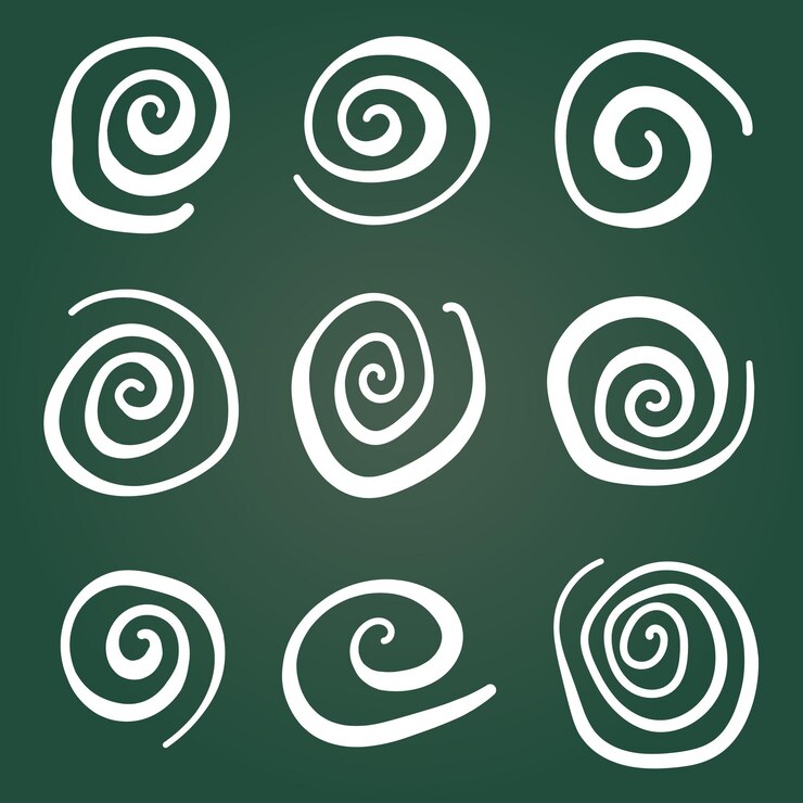 Vector icono de remolino en estilo dibujado a mano ilustración de vector de garabato hecho a mano sobre fondo aislado signo de marca espiral concepto de negocio