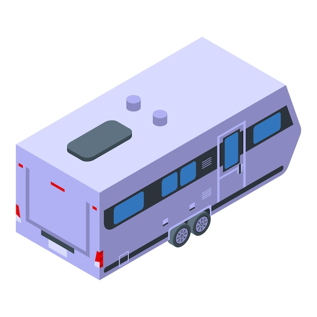 Icono de remolque de campamento de casa Isométrico del icono de vector de remolque de campamento de casa para diseño web aislado sobre fondo blanco