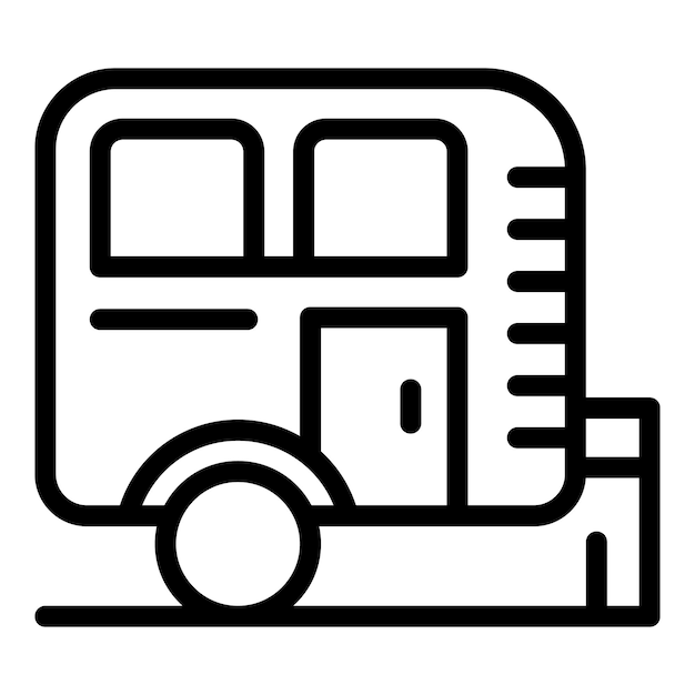 Icono de remolque de campamento vector de contorno agua de verano Piscina de mar