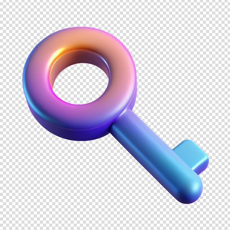Vector el icono renderizado en 3d de la tecla de gradiente aislado en el fondo transparente