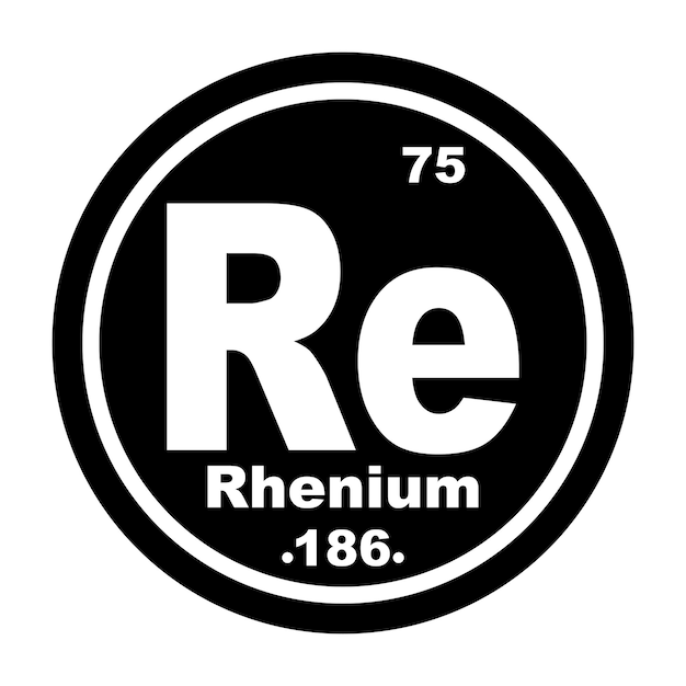 Icono de renio elemento químico en la tabla periódica