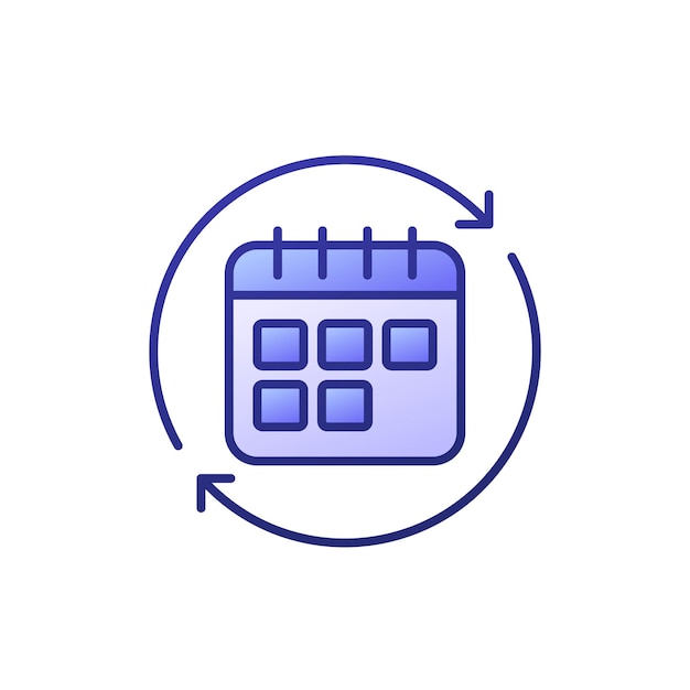 icono de renovación automática de la suscripción mensual con esquema