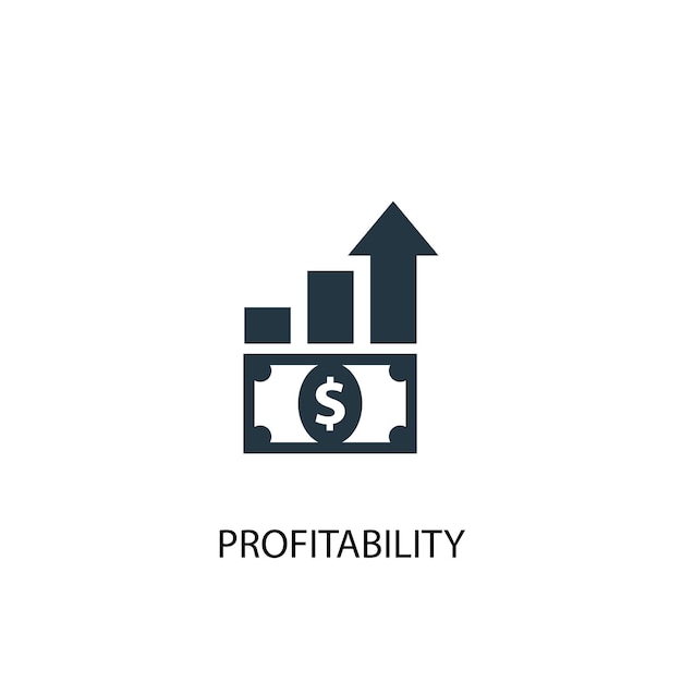 Icono de rentabilidad. Ilustración de elemento simple. Diseño de símbolo de concepto de rentabilidad. Se puede utilizar para web y móvil.