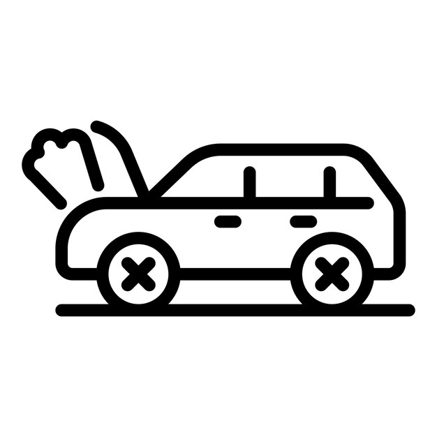 Icono de reparación de automóviles Icono de vector de reparación de automóviles de esquema para diseño web aislado sobre fondo blanco