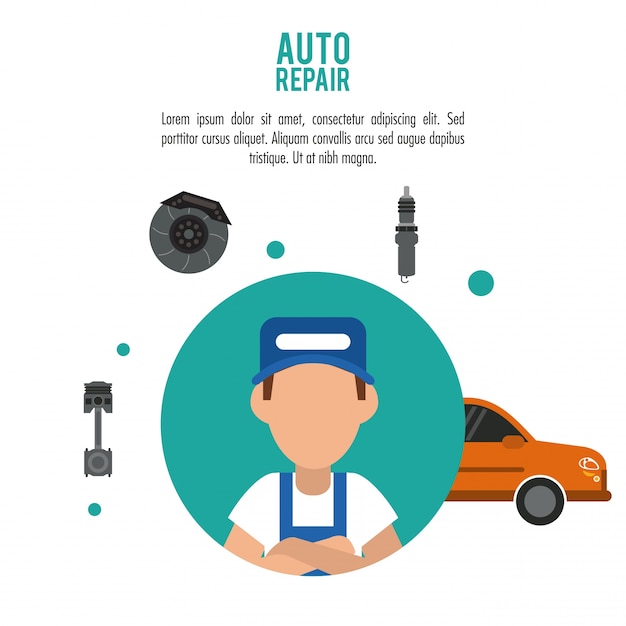 Vector icono de reparación de automóviles mecánico