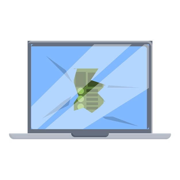 Icono de reparación de computadora portátil Caricatura de icono de vector de reparación de computadora portátil para diseño web aislado sobre fondo blanco