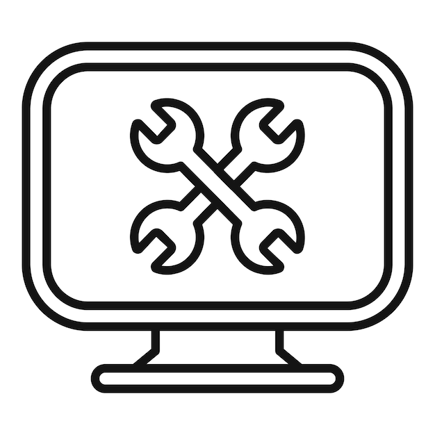 Icono de reparación y mantenimiento de computadoras