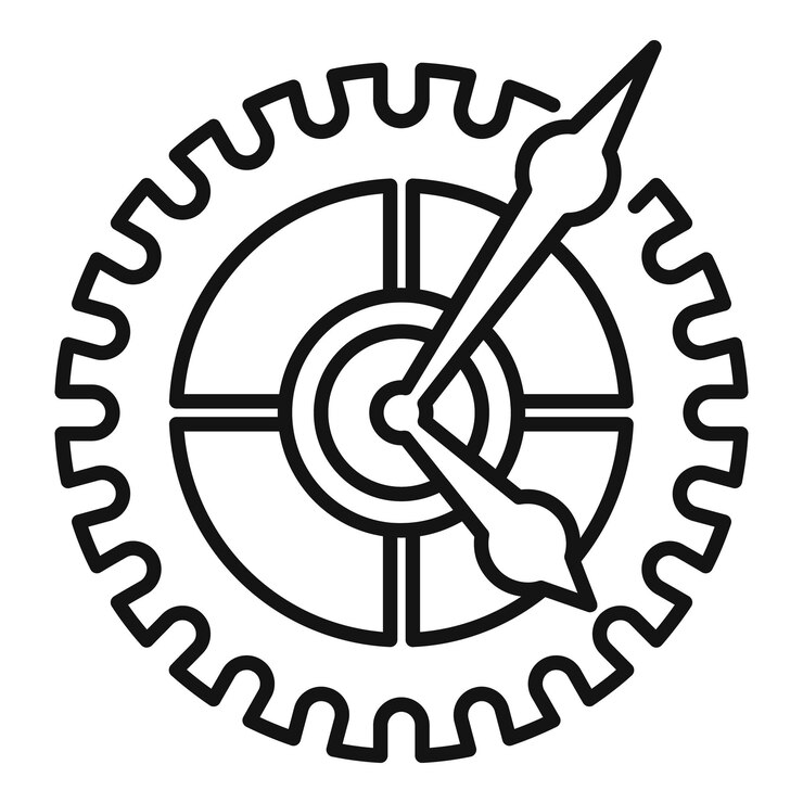 Vector icono de reparación de relojes de piezas icono de vector de reparación de relojes de piezas de esquema para diseño web aislado en bac blanco