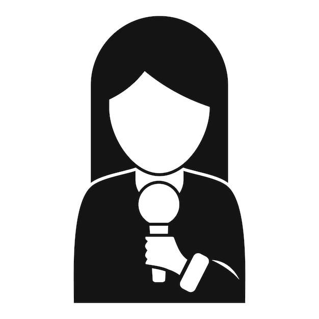 Icono de reportero de televisión Ilustración simple del icono de vector de reportero de televisión para diseño web aislado sobre fondo blanco