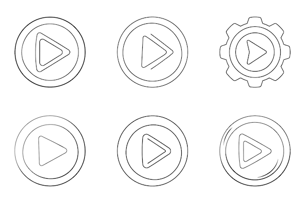 El icono de reproducción se establece en el arte vectorial creativo