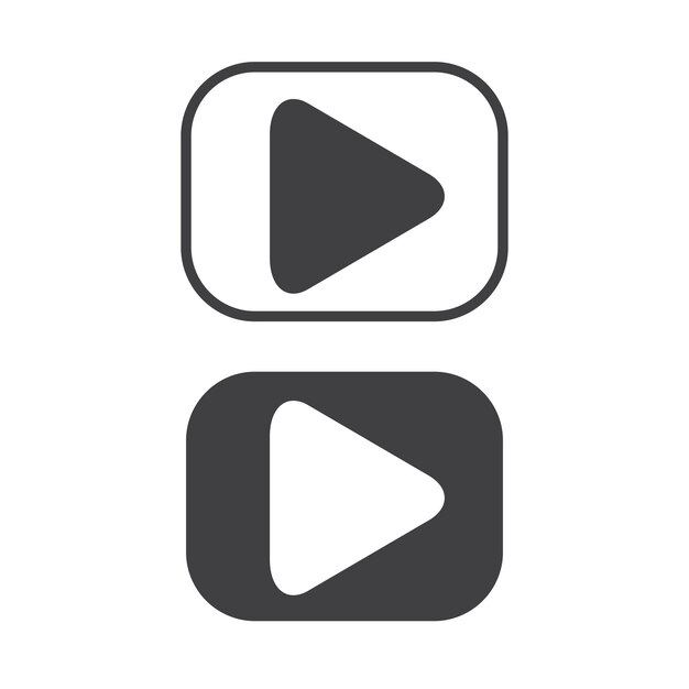 Icono de reproducción icono de vector de botón de reproducción aislado sobre fondo blanco