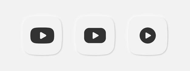 Ícono de reproducción Símbolo del botón del reproductor de vídeo Íconos de inicio de la música Símbolo aislado vectorial