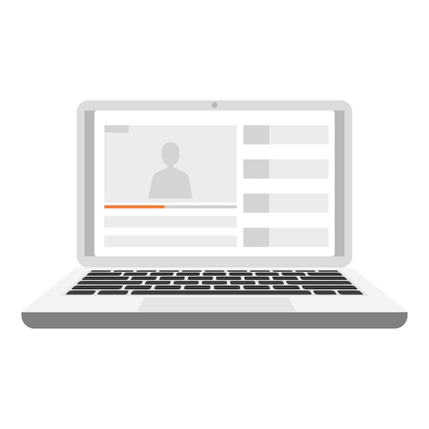Icono de reproducción de vídeo portátil Ilustración plana del icono de vector de reproducción de vídeo portátil para diseño web